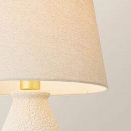 Valuelights Helena Natural Taper Shade Cream Speckled Ceramic Table Lamp With Bulb - thumbnail 4