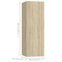 Berkfield 4 Piece Tv Cabinet Set Sonoma Oak Engineered Wood - thumbnail 9