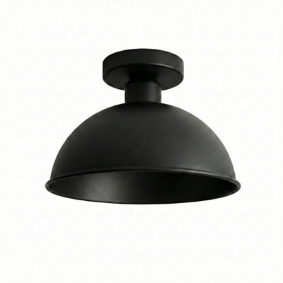 Industrial-Semi Flush Mount Vintage Ceiling Light Metal 21cm Dome Lampshade Pendant Light for Farmhouse Porch Kitcen - image 1