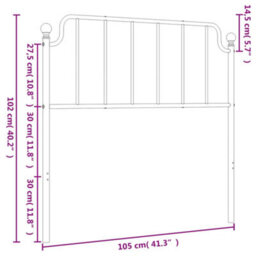 Berkfield Metal Headboard Black 100 Cm - thumbnail 6