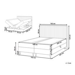 Beliani Divan Bed With Storage Velvet Dame 160 X 200 Cm (Eu King Size) Off-White - thumbnail 3