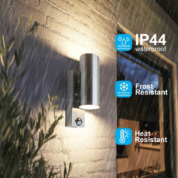 Long Life Lamps Company 12W Led Double Outdoor Wall With Pir Movement Sensor Stainless Steel Warm White Zlc345Sen - thumbnail 7