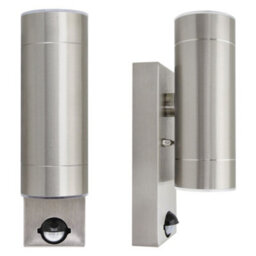 Long Life Lamps Company 12W Led Double Outdoor Wall With Pir Movement Sensor Stainless Steel Warm White Zlc345Sen - thumbnail 3