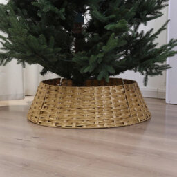 Urbn-Living Urbnliving Decorative Christmas Tree Skirt Cover 4 Pcs - Gold  76Cm