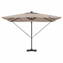 Berkfield Cantilever Roma Parasol With Leds Taupe 286X285X270 Cm Aluminium - thumbnail 5