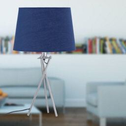 First Choice Lighting Tripod Table Lamp With Navy Cotton Fabric Shade - thumbnail 6