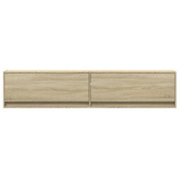 Berkfield Tv Wall Cabinet With Led Sonoma Oak 180X31X38 Cm - thumbnail 6
