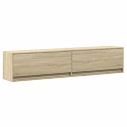 Berkfield Tv Wall Cabinet With Led Sonoma Oak 180X31X38 Cm - thumbnail 3