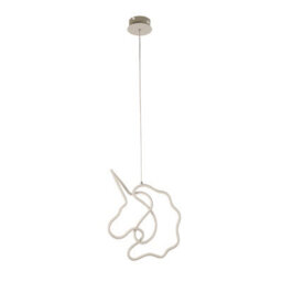 Lighting Collection Led Unicorn Silhouette Pendant Light With Magical Outline Illumination - thumbnail 3