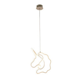 Lighting Collection Led Unicorn Silhouette Pendant Light With Magical Outline Illumination - thumbnail 2