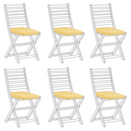 Beliani Set Of 6 Garden Chair Cushions Tolve 39 X 31 Cm Yellow - thumbnail 4