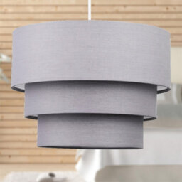First Choice Lighting Dark Grey 3 Tier Ceiling Lamp Shade - thumbnail 4