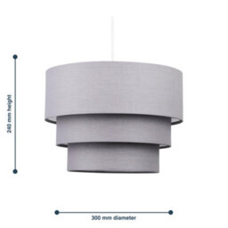 First Choice Lighting Dark Grey 3 Tier Ceiling Lamp Shade - thumbnail 7