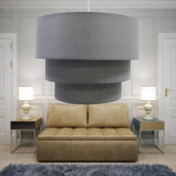 First Choice Lighting Dark Grey 3 Tier Ceiling Lamp Shade - thumbnail 5