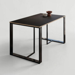 Decortie Modern Lenora Dining Table 140X80Cm, 6 Seater Kitchen Table For Room, Particleboard With Metal Legs, Black Wood, Plywood - thumbnail 2