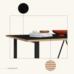 Decortie Modern Lenora Dining Table 140X80Cm, 6 Seater Kitchen Table For Room, Particleboard With Metal Legs, Black Wood, Plywood - thumbnail 4