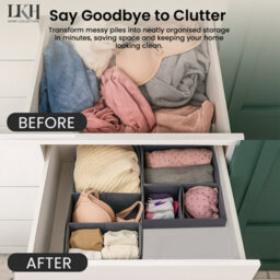 LKH Home Collection Lkh Clothes Drawer Organiser Set Of 6 Foldable Wardrobe Organizers Boxes For Clothes Accessories Dust Resistant Drawers Dividers - thumbnail 6