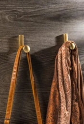 B2C Coat Hat Hooks Twin Robe Door Dress Bathroom Towel Bag Wall Hanger Brushed Gold Arco - thumbnail 4