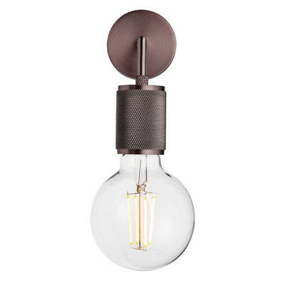 Industville Knurled Edison Wall Light, Bronze - image 1