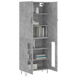 Berkfield Highboard Concrete Grey 69.5X34X180 Cm Engineered Wood - thumbnail 3