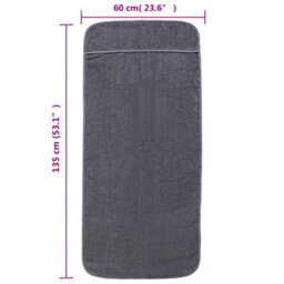 Berkfield Beach Towels 2 Pcs Anthracite 60X135 Cm Fabric 400 Gsm - thumbnail 8