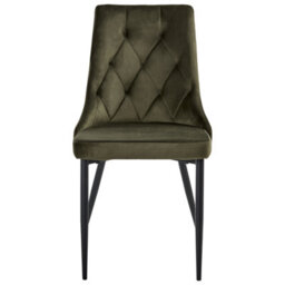 Beliani Set Of 2 Dining Chairs Avenir Velvet Olive Green - thumbnail 5
