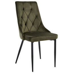 Beliani Set Of 2 Dining Chairs Avenir Velvet Olive Green - thumbnail 4