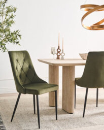 Beliani Set Of 2 Dining Chairs Avenir Velvet Olive Green - thumbnail 2