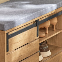 Sobuy Fsr120-N,shoe Bench With 2 Doors Wood Vintage,wood Veneer,w80Xd35Xh48 - thumbnail 9