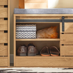Sobuy Fsr120-N,shoe Bench With 2 Doors Wood Vintage,wood Veneer,w80Xd35Xh48 - thumbnail 4
