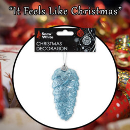 Christmas Tree Decoration Hanging Acrylic Angel Wings X Ice Blue - thumbnail 7
