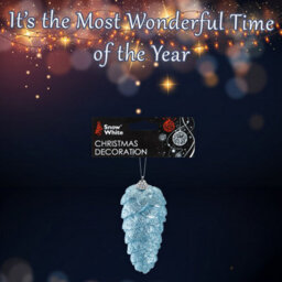 Christmas Tree Decoration Hanging Acrylic Angel Wings X Ice Blue - thumbnail 3