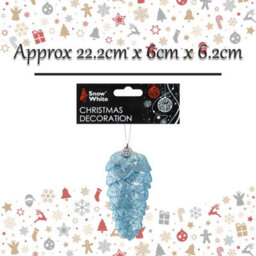 Christmas Tree Decoration Hanging Acrylic Angel Wings X Ice Blue - thumbnail 2