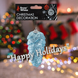 Christmas Tree Decoration Hanging Acrylic Angel Wings X Ice Blue - thumbnail 4