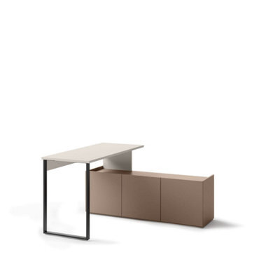 Arte Expansive Cashmere & Truffle Desk H770mm W2610mm D550mm - Modern Design With Integrated Storage - image 1