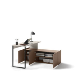 Arte Expansive Cashmere & Truffle Desk H770mm W2610mm D550mm - Modern Design With Integrated Storage - thumbnail 3