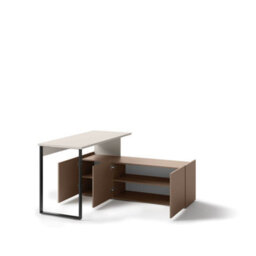 Arte Expansive Cashmere & Truffle Desk H770mm W2610mm D550mm - Modern Design With Integrated Storage - thumbnail 2