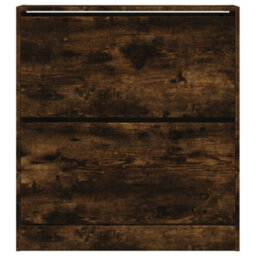 Berkfield Shoe Cabinet Smoked Oak 80X21X87.5 Cm Engineered Wood - thumbnail 5