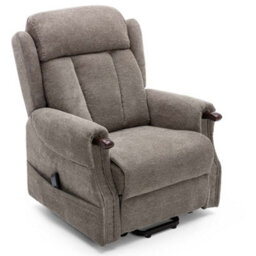 More4Homes Rise Recliner Chair With Dual Motor, Remote Control, Multi-Recline Positions And Pocket Storage In Brown Fabric - thumbnail 2