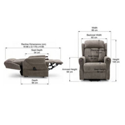 More4Homes Rise Recliner Chair With Dual Motor, Remote Control, Multi-Recline Positions And Pocket Storage In Brown Fabric - thumbnail 9