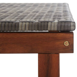 Vidaxl Sun Lounger Poly Rattan And Solid Acacia Wood Grey - thumbnail 7
