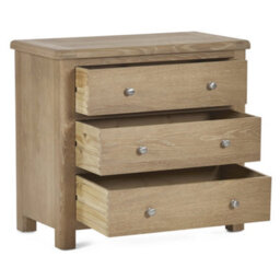 Oakham Premium Hudson Limed Oak 3 Drawer Chest - Limed Oak - thumbnail 2