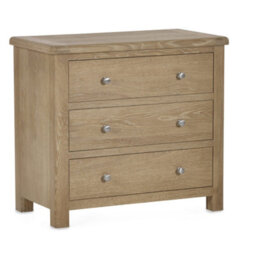 Oakham Premium Hudson Limed Oak 3 Drawer Chest - Limed Oak