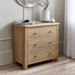 Oakham Premium Hudson Limed Oak 3 Drawer Chest - Limed Oak - thumbnail 4