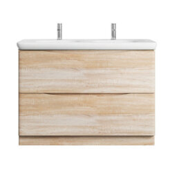 Plum&clay Eden Light Oak Floorstanding Vanity Unit With Round Resin Basin (W)1240mm - thumbnail 2