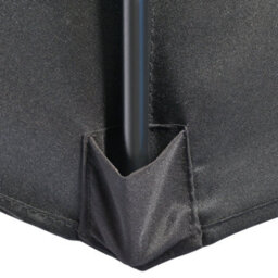 Outsunny 3(M) Half Round Parasol Garden Sun Umbrella Metal W/ Crank Black - thumbnail 9