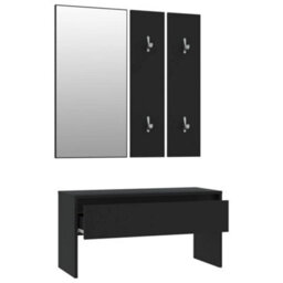 Walplus Hallway Furniture Set Black Engineered Wood - thumbnail 7