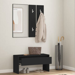 Walplus Hallway Furniture Set Black Engineered Wood - thumbnail 3
