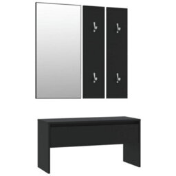 Walplus Hallway Furniture Set Black Engineered Wood - thumbnail 2