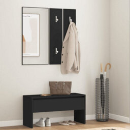Walplus Hallway Furniture Set Black Engineered Wood - thumbnail 1